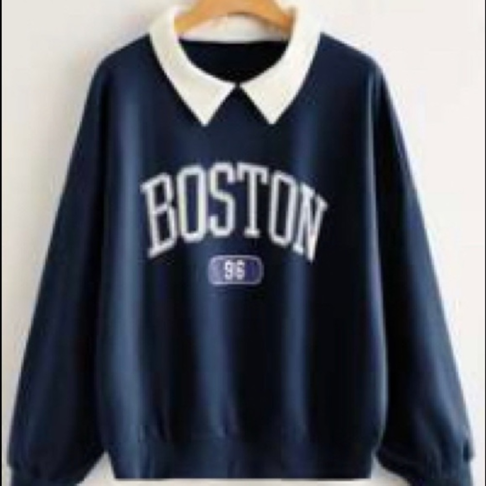 Navy blue Boston crew neck